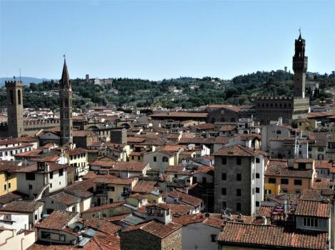 Blick vom Campanile zum Bargello und zum Palazzo Vecchio (2017)