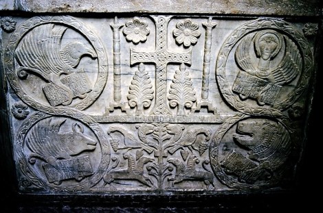 Cividale: Dom - Sigwaldplatte vom Callixtus-Taufbecken im Museo Cristiano (1999)