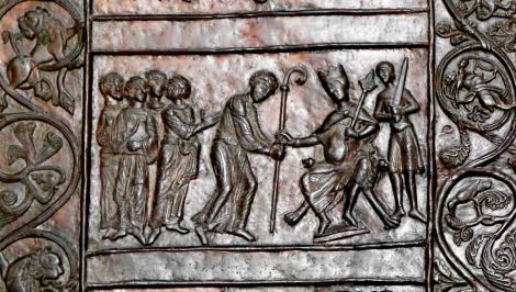 Gnesen [poln. Gniezno]: Dom - romanisches Bronzeportal mit Szenen aus dem Leben von Adalbert (2012)