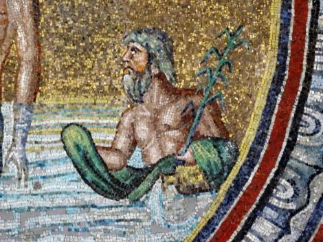 Baptisterium der Orthodoxen: Kuppelmosaik - Flussgott Jordan (2017)