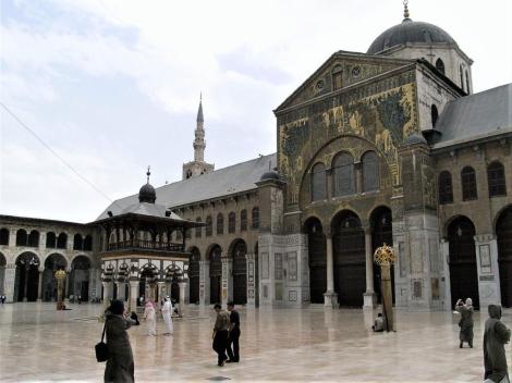 Damaskus: Omaijadenmoschee - Innenhof mit Mosaiken des Transepts
