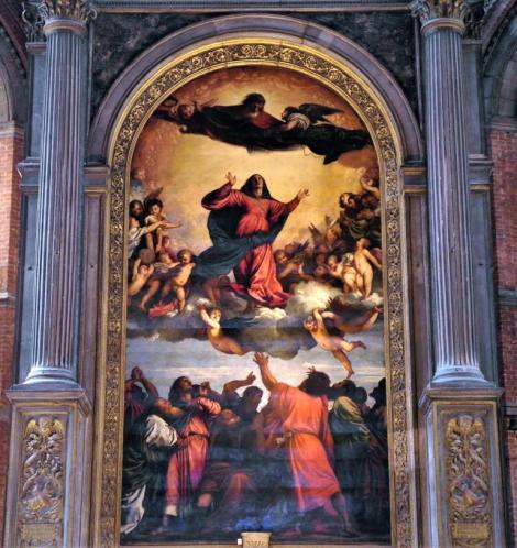 Kirche Santa Maria dei Frari: "Mariä Himmelfahrt" [Assunta] von Tizian im Chor (2017)