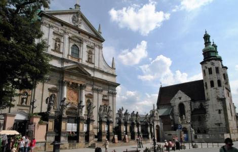 Krakau: Jesuitenkirche Peter und Paul [links] und Andreaskirche [rechts] (2014)