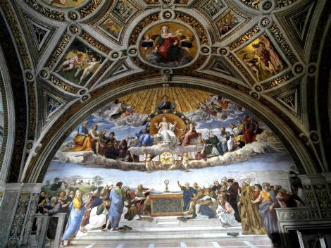 Vatikanische Museen - Stanzen des Raffael: Saal der Signatur "Disputation des Sakraments (2013)
