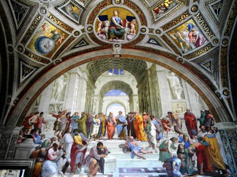 Vatikanische Museen - Stanzen des Raffael: Saal der Signatur "Die Schule von Athen" (2013)
