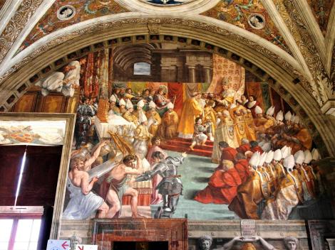 Vatikanische Museen - Stanzen des Raffael: Saal des Brandes von Borgo "Krönung Karls des Großen" (2013)