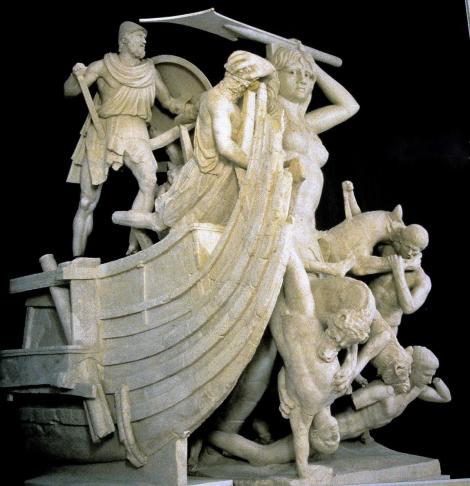 Sperlonga Archäologisches Museum - Rekonstruktion der Skylla-Gruppe aus der Tiberius-Grotte (2002)