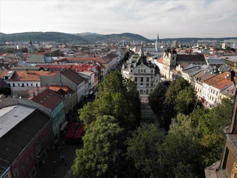 Kaschau: Blick vom Turm des Elisabeth-Domes auf die Hauptgasse [Ring] (2018)