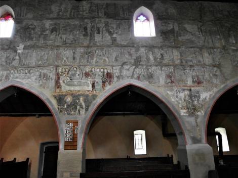 Malmkrog: Kirchenburg - Biblia Pauperum im Langhaus der Kirche (2018)