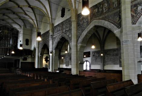 Mediasch: Kirchenburg - nördliche Arkadenwand der Kirche (2018)