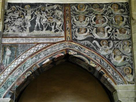 Mediasch: Kirchenburg - nördliche Arkadenwand der Kirche [Fresken: Marter der Legionäre - Wurzel Jesse] (2018)