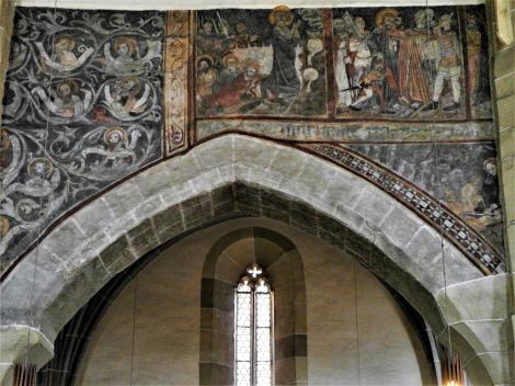 Mediasch: Kirchenburg - nördliche Arkadenwand der Kirche [Fresken: Wurzel Jesse - Passion Christi] (2018)