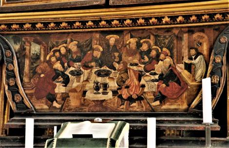 Mediasch: Kirchenburg - Kirche Predella des Hauptaltars (2018)