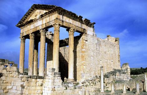 Dougga: Kapitol-Tempel auf dem Forum (1998)