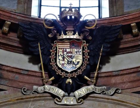 Wien: Peterskirche - Wappen und Devise Kaiser Leopolds I. ["Consilio et industria"] (2019)