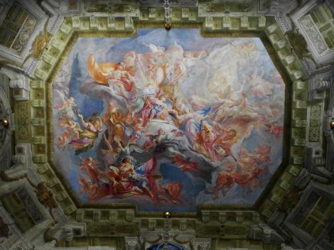 Wien: Oberes Belvedere - Deckenfresko im Marmorsaal [Allegorie des Ruhms] (2019)