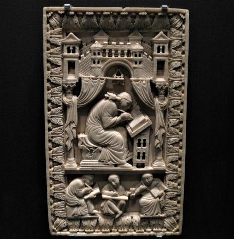 Kunsthistorisches Museum Wien: Hl. Gregor mit drei Schreibern [karolingisch Ende 9. Jh.] (2019)