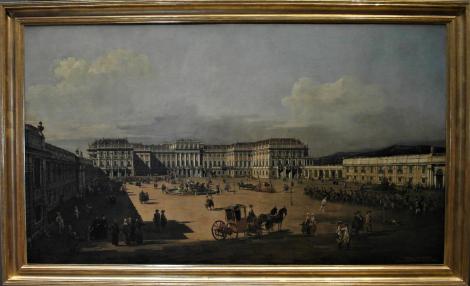 Kunsthistorisches Museum Wien: B. Bellotto, Das kaiserliche Lustschloss Schönbrunn - Ehrenhofseite (2019)