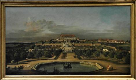 Kunsthistorisches Museum Wien: B. Bellotto, Das kaiserliche Lustschloss Schloss Hof, Gartenseite (2019)