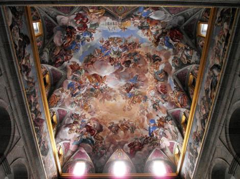 El Escorial: Klosterpalast - Fresko von Luca Giordano [Die Glorie der spanischen Monarchie] über der Haupttreppe (2019)