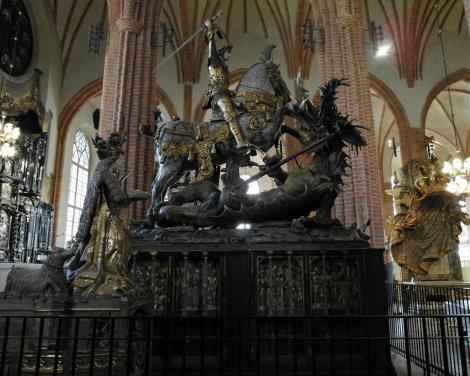Stockholm: Nikolaikirche [Große Kirche = Storkyrkan] - Hl. Georg und der Drache [von Bernt Notke] (2019)