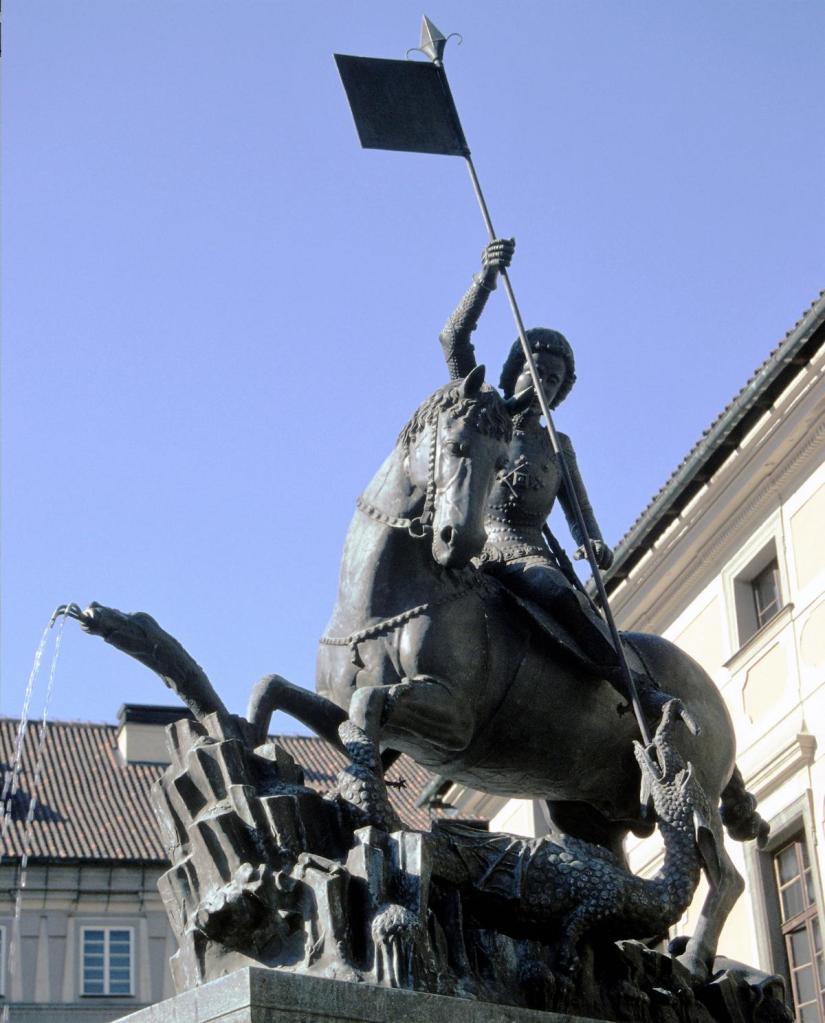 Prag: Statue des Hl. Georg [Kopie] von Martin und Georg von Klausenburg (2004)