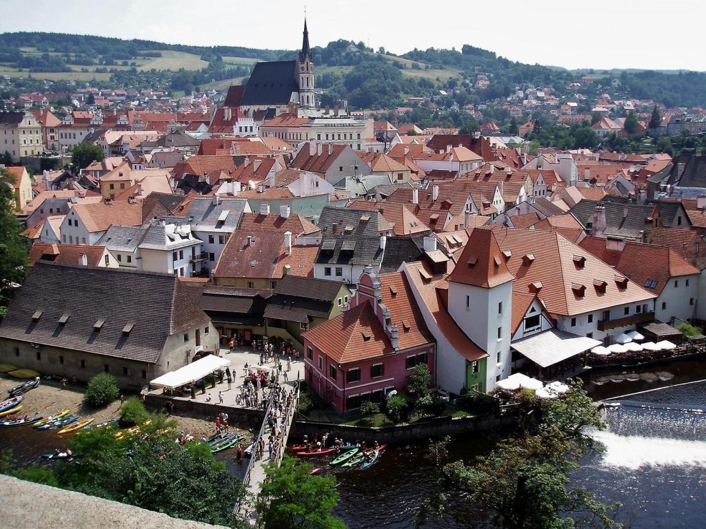 Krumau [tschech. Český Krumlov]: Blick vom Schloss (2006)