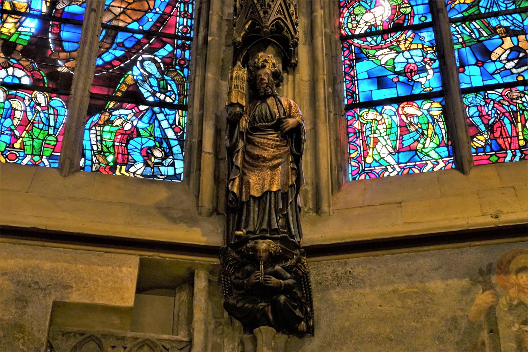 Aachen: Dom Chorhalle - Figur Karls d. Gr. (2021)