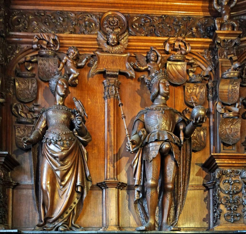 Brügge: Brügger Freiamt - Kamin in der Schöffenkammer [Maria von Burgund und Kaiser Maximilian I.] (2022)