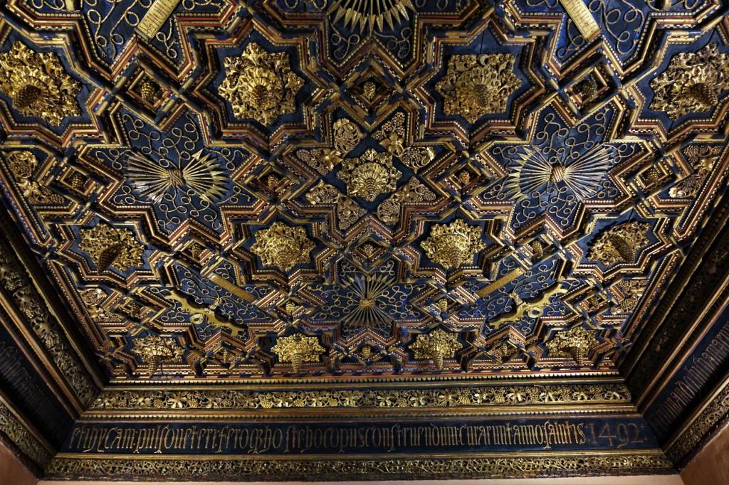 Saragossa: Aljaferia-Palast - Mudejar-Palast, Decke im Saal Peters IV. (2022)