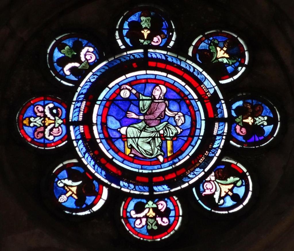 Laon: Kathedrale Fenster im Nordquerschiff - Darstellung der Astronomie (2022)
