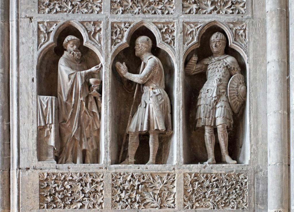 Reims: Kathedrale innere Westwand - Melchisedek und Abraham = Szene der Ritterweihe [Anspielung auf die Königskrönungen] (2022)