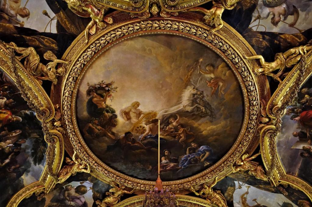 Versailles: Schloss Deckengemälde im Apollo-Saal [Apollo auf dem Sonnenwagen] (2022)