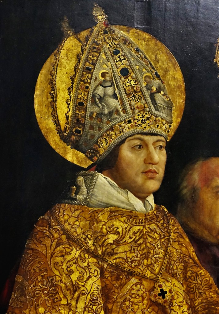 Aschaffenburg: Matthias Grünewald, Albrecht von Brandenburg in "Die heiligen Erasmus und Mauritius" [um 1520-24, München, Alte Pinakothek] (2022)