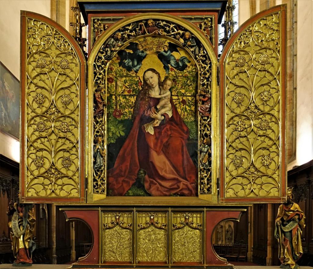Colmar: Dominikanerkirche Chor - "Madonna im Rosenhag" von Martin Schongauer (2023)