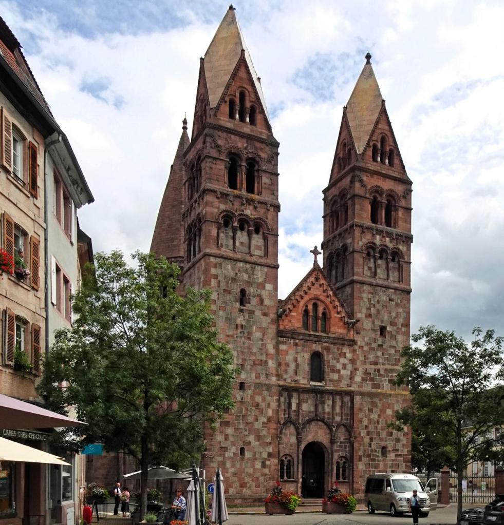 Schlettstadt [frz. Sélestat]: Fideskirche [frz. Ste-Foy] Westfassade (2023)