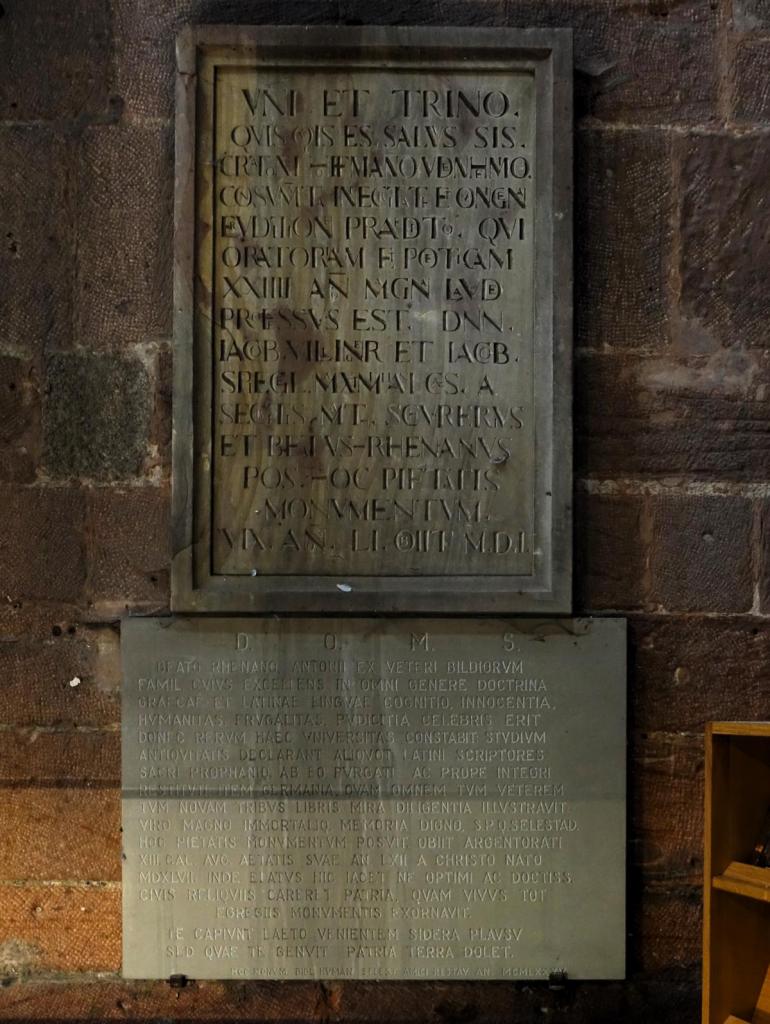 Schlettstadt [frz. Sélestat]: Georgskirche Epitaph für Beatus Rhenanus (2023)