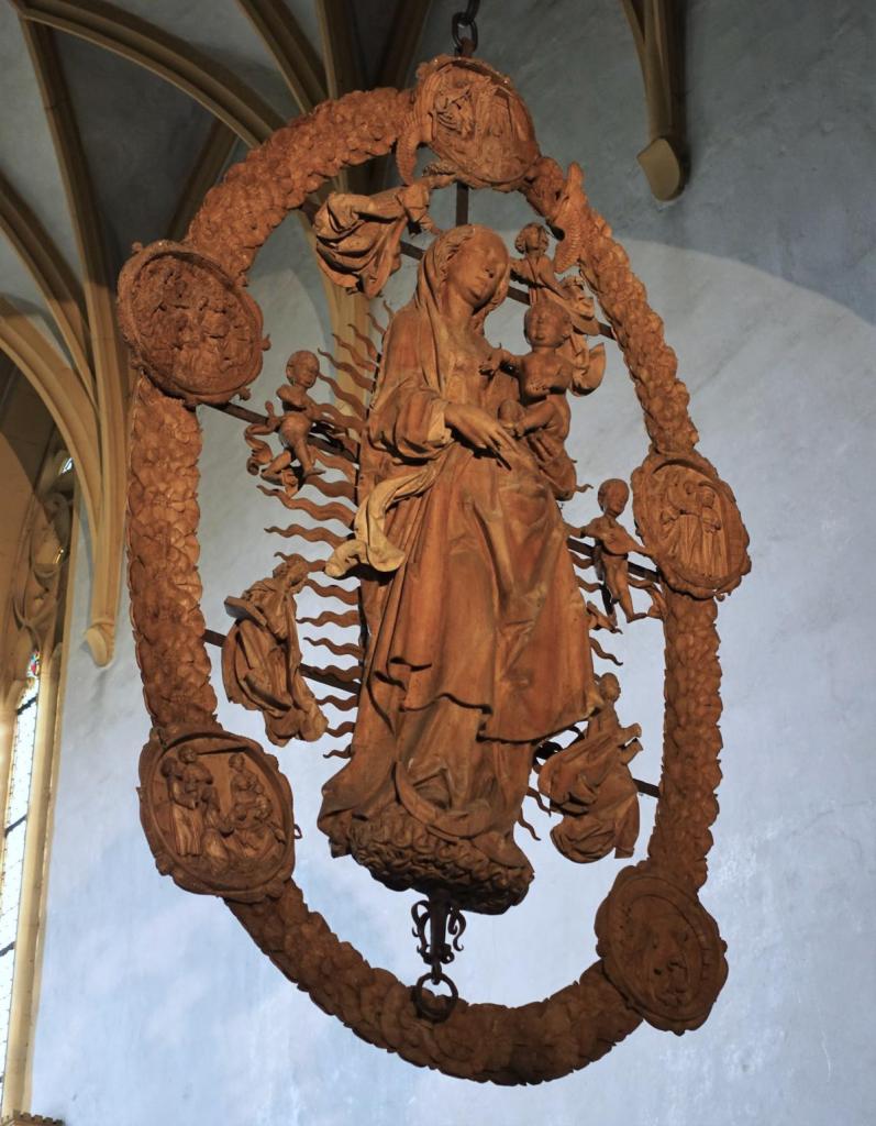Volkach: Wallfahrtskirche Maria im Weingarten - Madonna im Rosenkranz von T. Riemenschneider (2022)