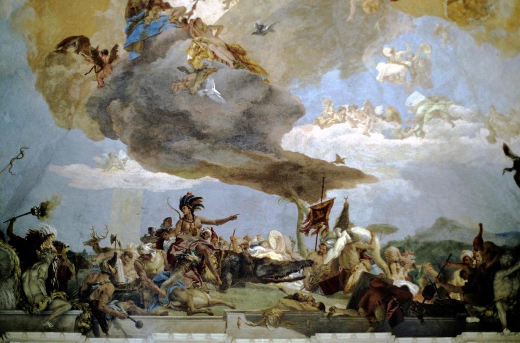 Würzburg: Residenz Treppenhau - Deckengemälde von Tiepolo [Erdteil Amerika] (1992)