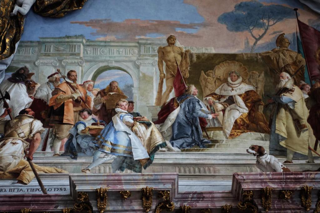 Würzburg: Residenz Kaisersaal - Gemälde "Belehnung des Würzburger Bischofs mit dem Herzogtum Franken" von Tiepolo (2022)