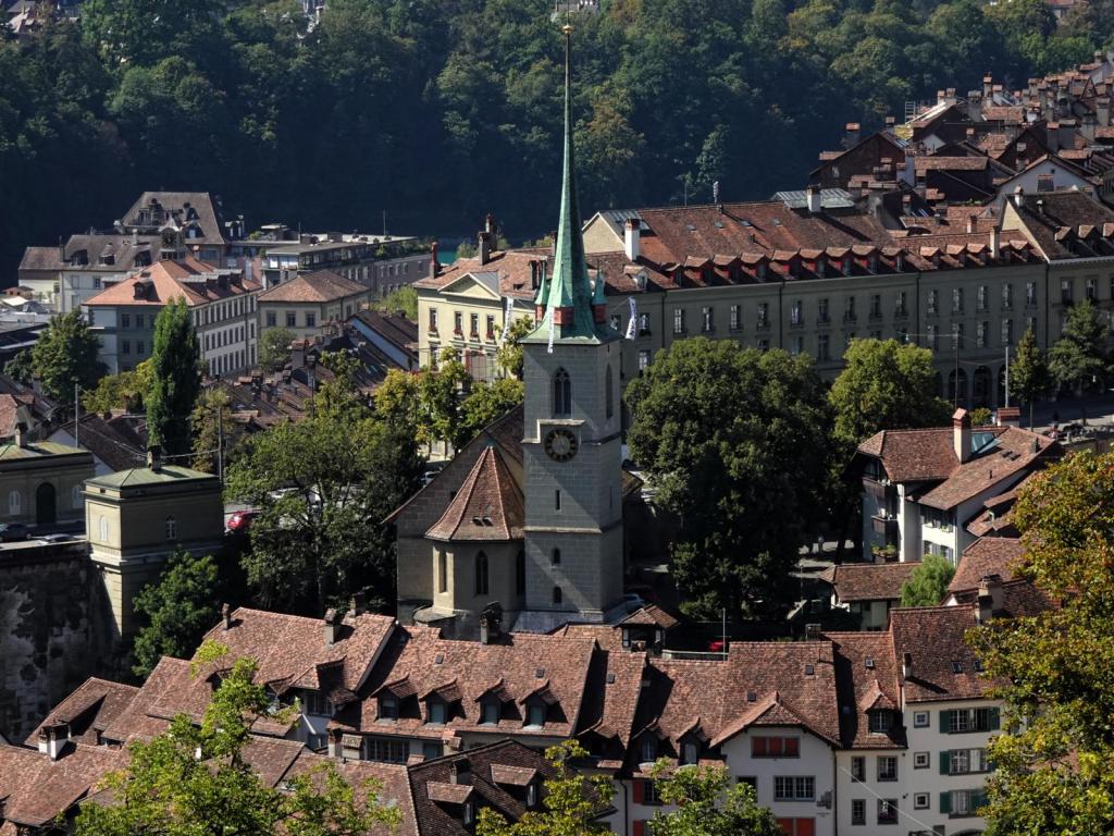 Bern: Nydeggkirche [Blick vom Rosengarten] (2023)