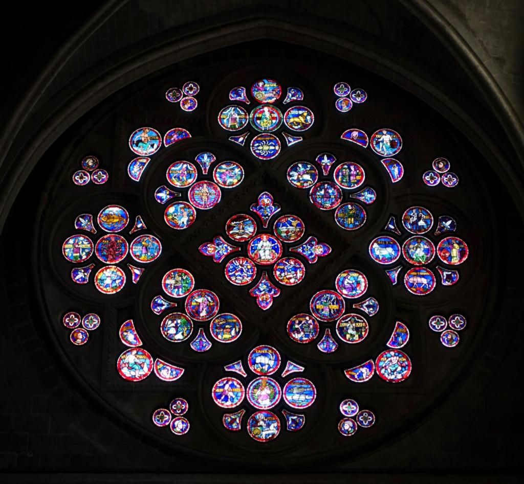 Lausanne: Kathedrale Fenster im Südquerschiff (2023)