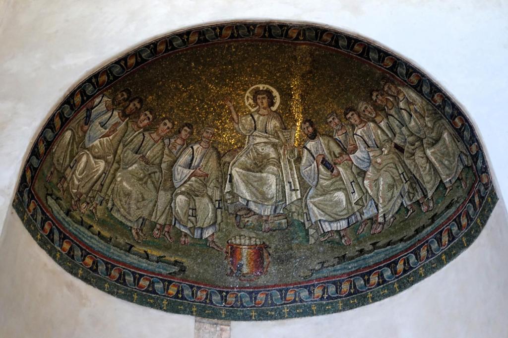 Mailand: San Lorenzo Maggiore Baptisterium = Aquilin-Kapelle [Mosaik: Traditio legis] (2024)