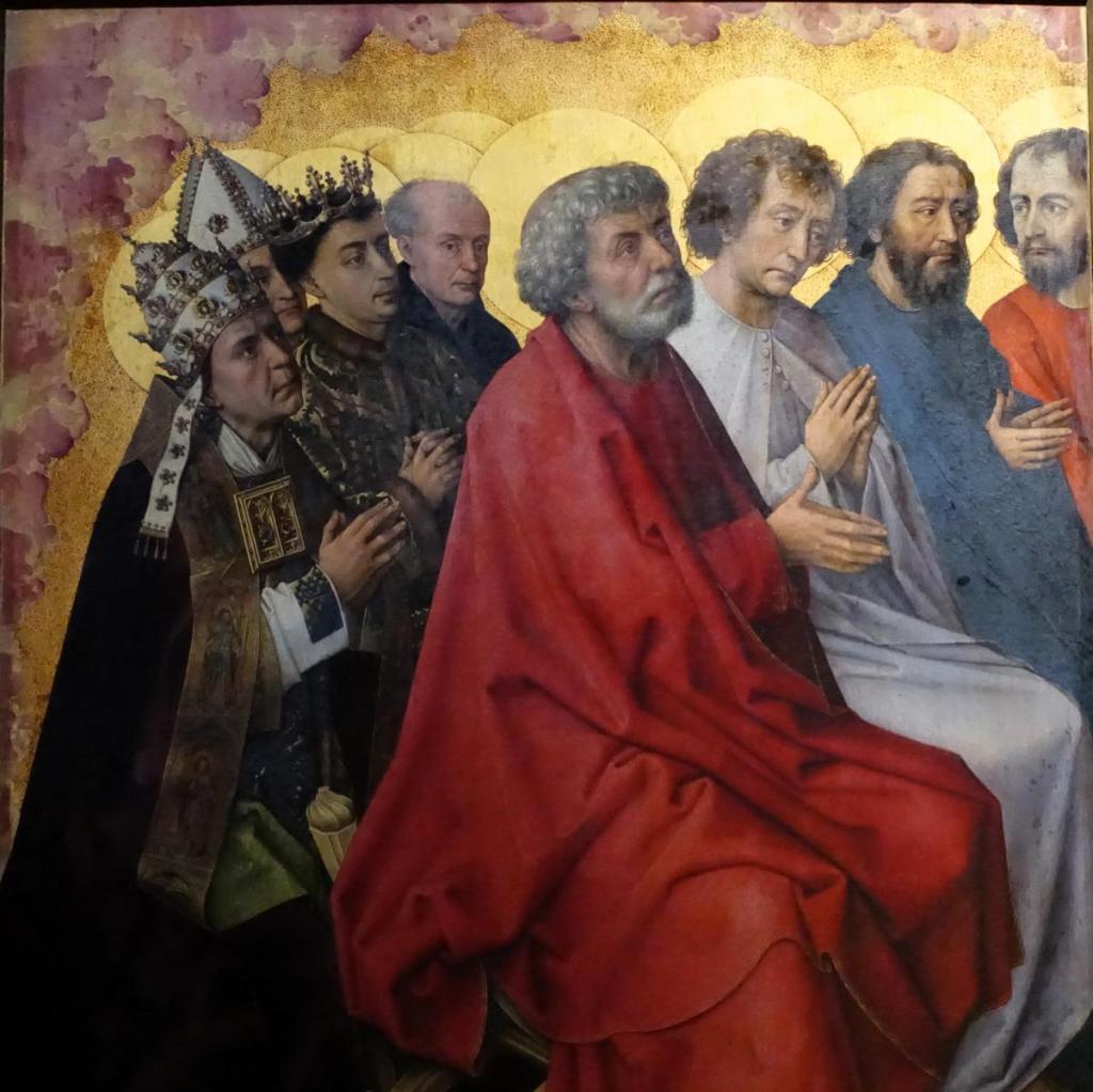 Beaune: Hôtel-Dieu Weltgerichtsaltar [links Papst Eugen IV., Philipp der Gute, N. Rolin und sein Sohn] (2024)