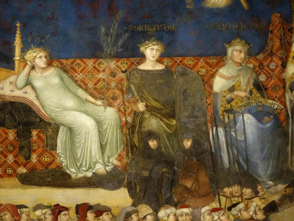 Siena: Stadtpalast [Palazzo Pubblico], Saal des Friedens, Allegorie der guten Regierung, Tugenden, links pax (2017)