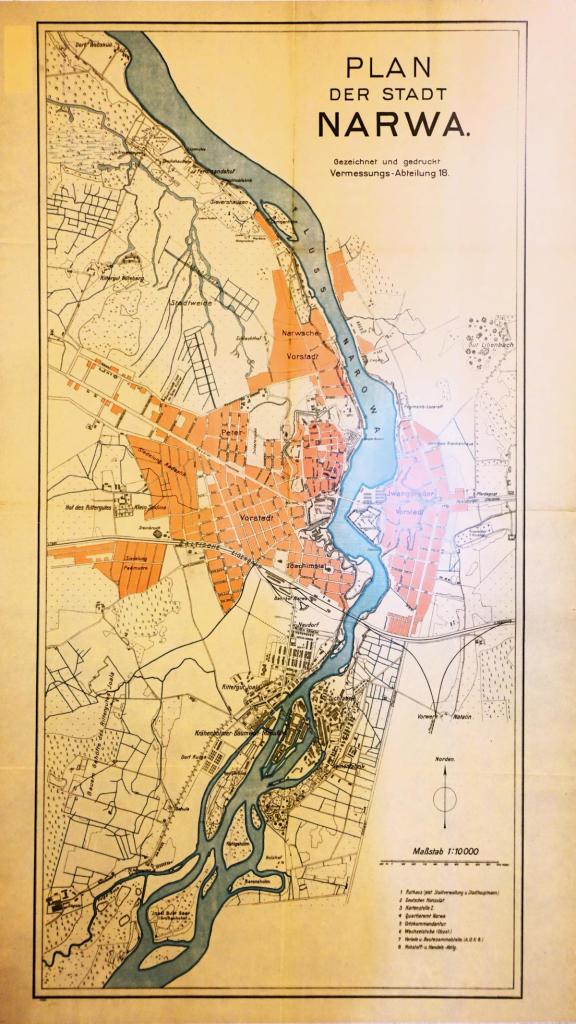 Narwa [estn. Narva]: Hermannsfeste Museum - Deutscher Stadtplan von 1918 (2025)