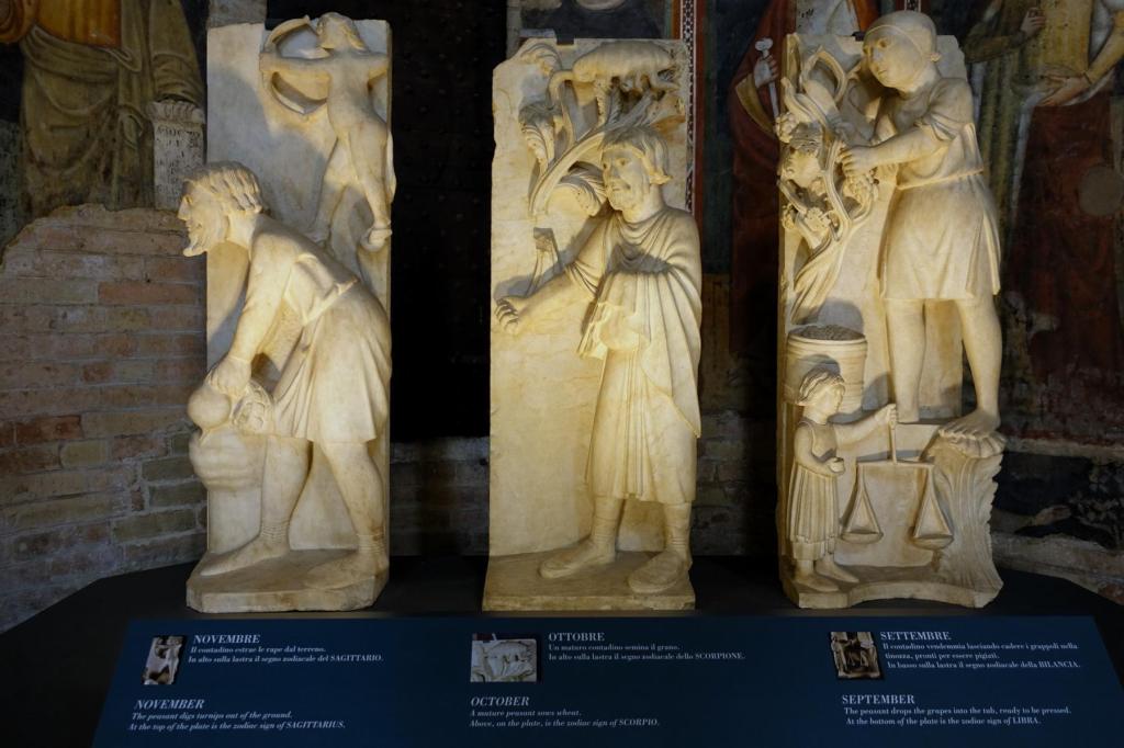 Parma: Baptisterium Allegorien der Monate September, Oktober und November von B. Antelami (2025)