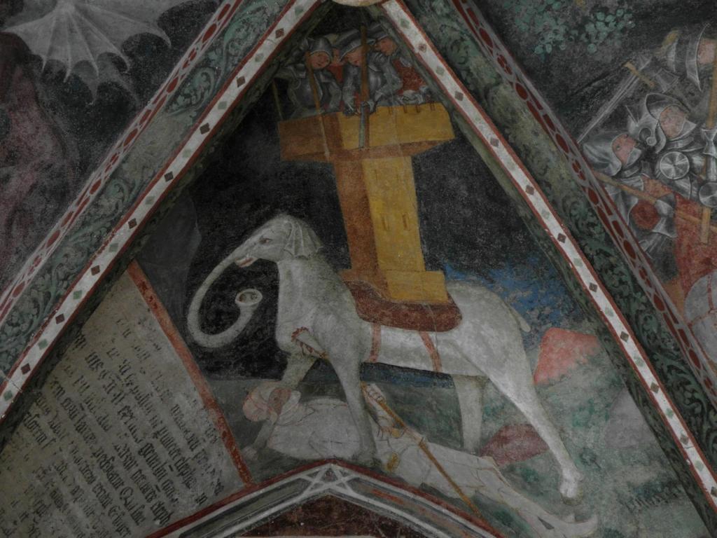 Brixen: Dom Kreuzgang - 3. Arkade [Eleasar vom Kriegselefanten erdrückt] (2017)