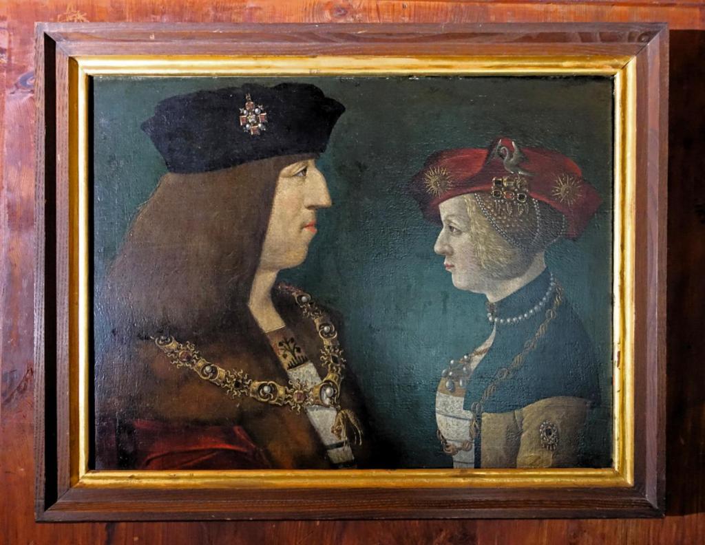 Meran: Landesfürstliche Burg Doppelportrait von Kaiser Maximilian I. und Bianca Maria im Schlafzimmer (2025)
