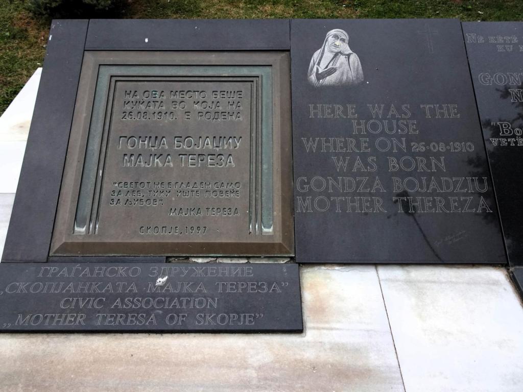 Skopje: Gedenktafel am Standort des Geburtshauses von Mutter Teresa (2025)